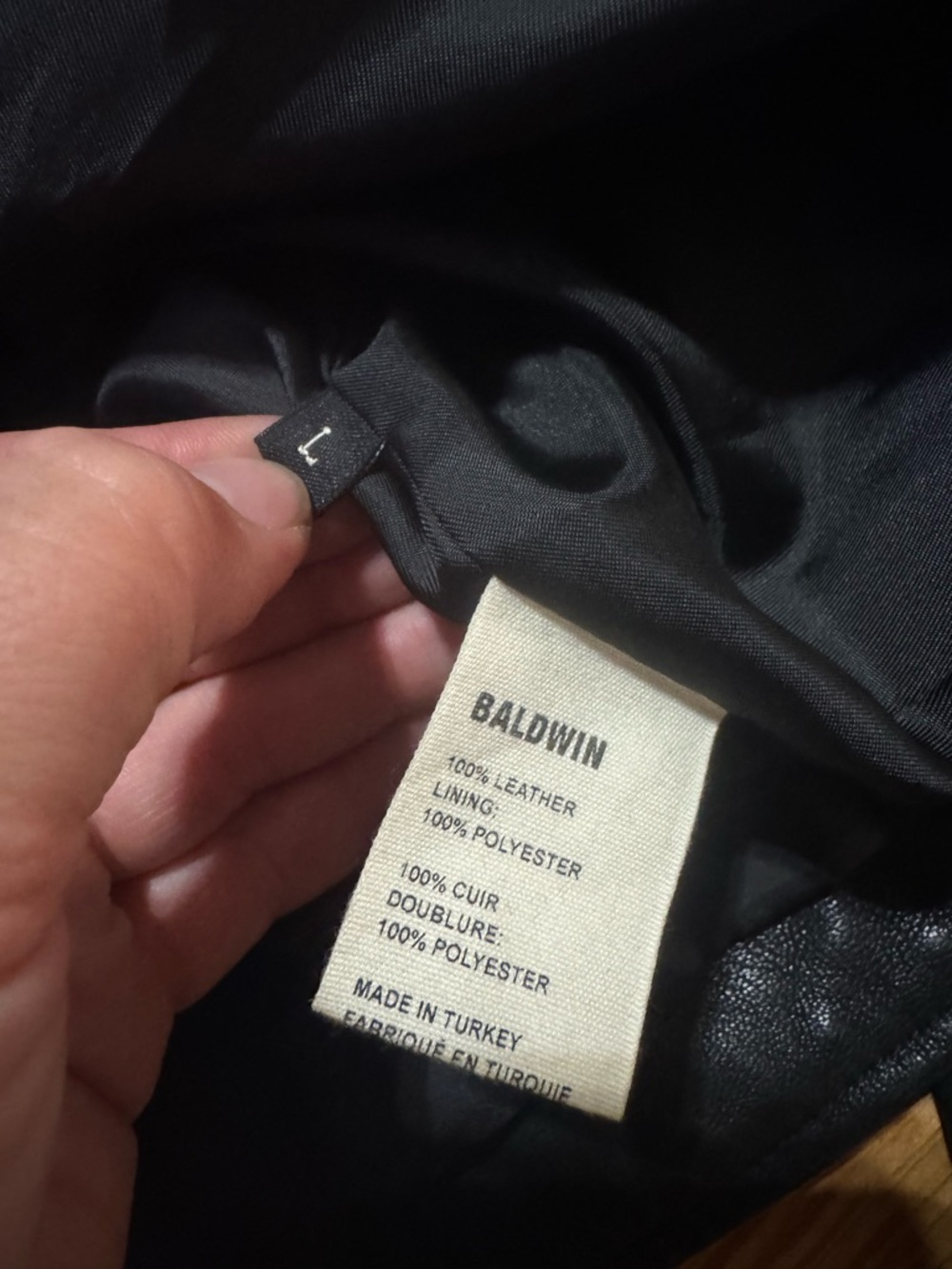 baldwin Black Leather Moto Bomber Jacket - Picture 3 of 3